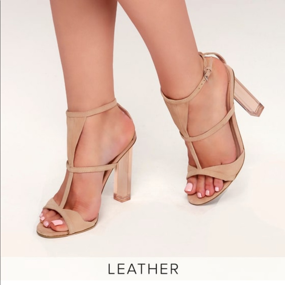 Lulus Tony Bianco suede clear heels Steve Madden